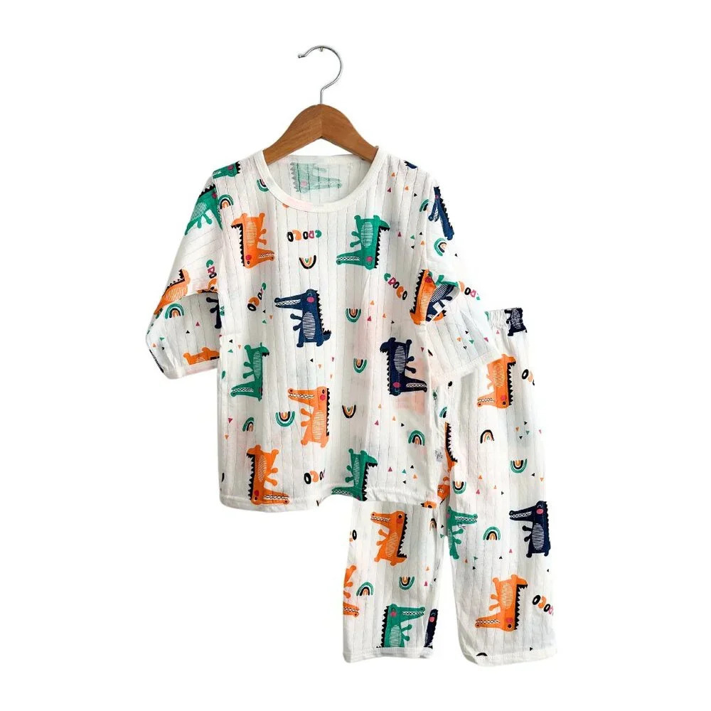 NWT Cute Boys Sleep N' Play Long Sleeve Top & Pants Pajamas 2 Piece Set Crocs 3T